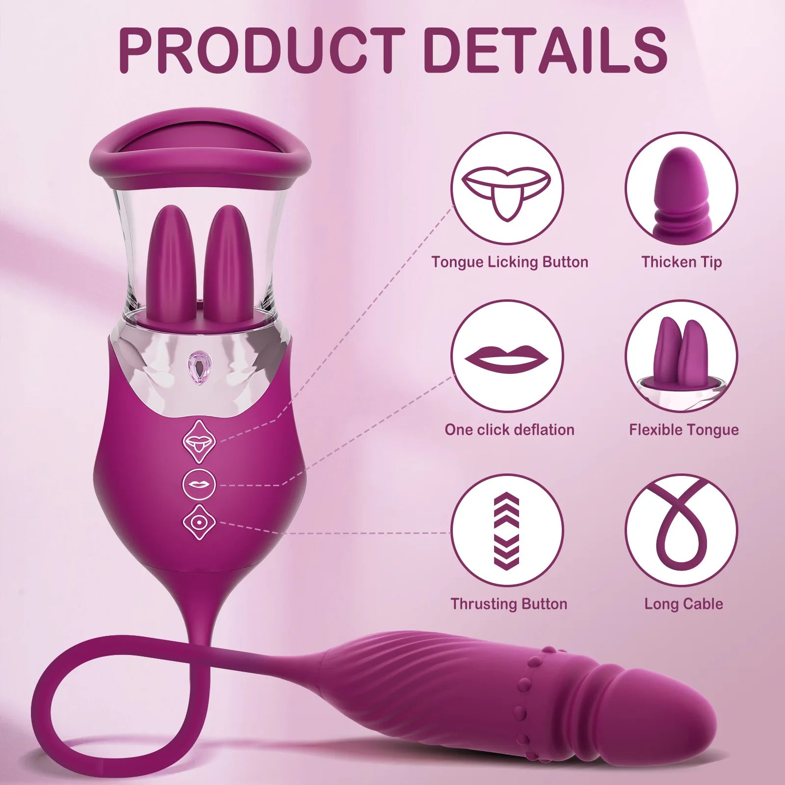 Rose 4-in-1 Wellness Massager | Masajeador de Bienestar